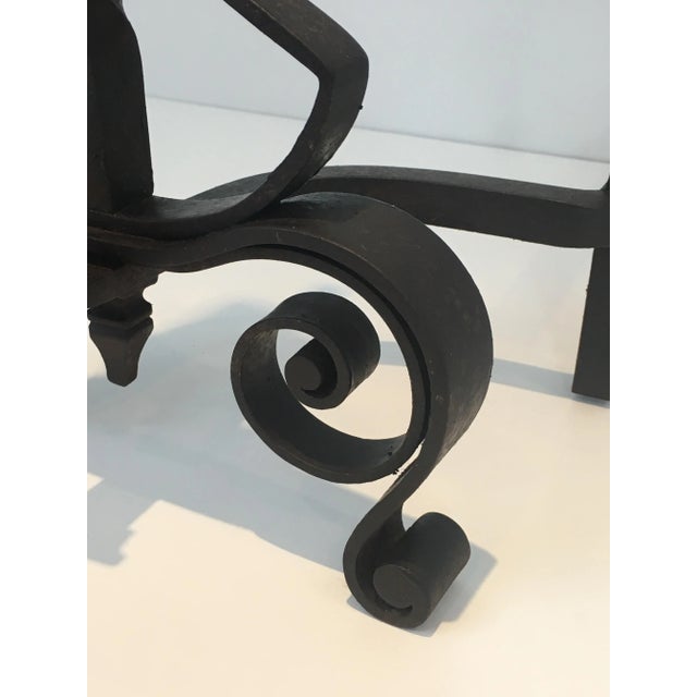Wrought Iron Andirons, French, circa 1900 - A Pair For Sale - Image 9 of 13