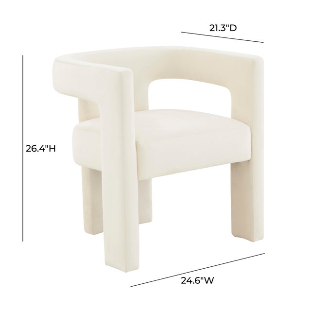 Not Yet Made - Made To Order Sloane Cream Velvet Chair For Sale - Image 5 of 7
