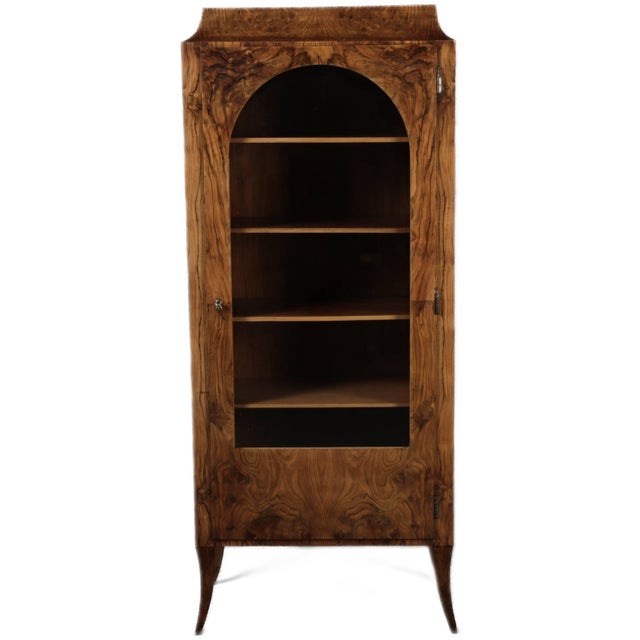 Vintage Art Deco Display Cabinet in Walnut, 1920s For Sale - Image 4 of 18