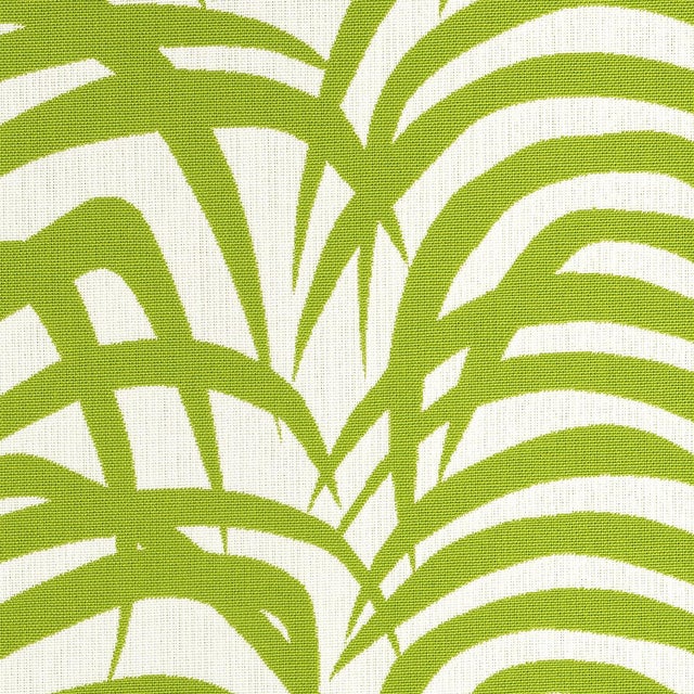 Contemporary Sample - Schumacher Zebra Palm Indoor/Outdoor Fabric in Green For Sale - Image 3 of 5