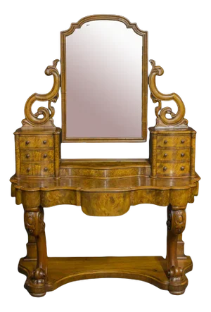 Mid Victorian Burr Walnut Dressing Table