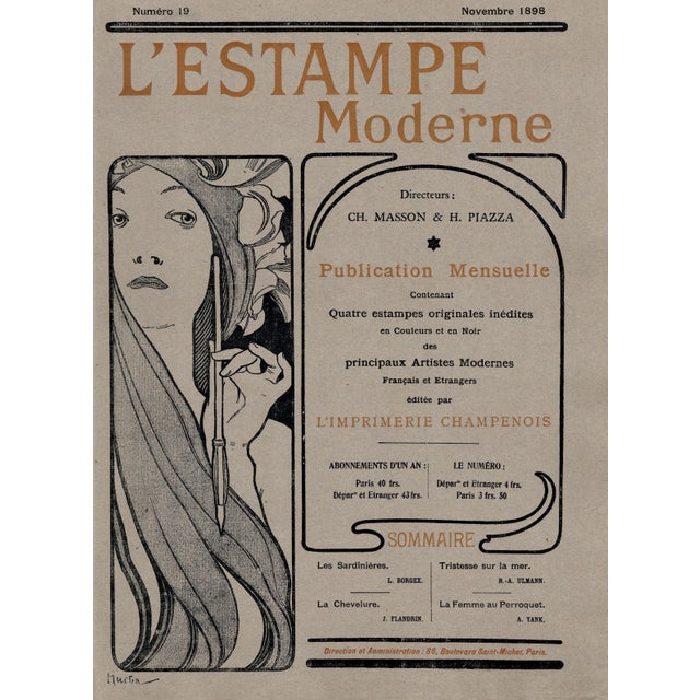 Angelo Jank, La Femme au Parroquet, 1898, Original Lithograph For Sale - Image 8 of 10