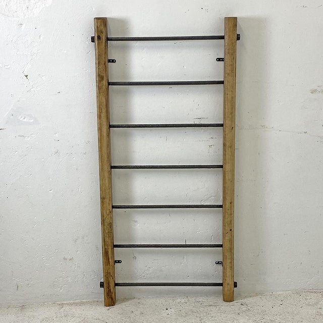 Rustic Antique Towel Rack in Oak For Sale - Image 3 of 9