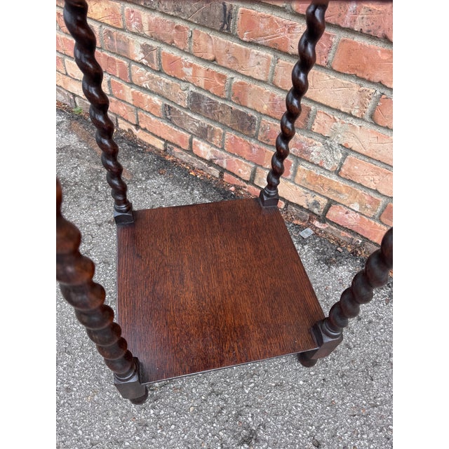 Wood Single Drawer Barrel Twist Side Table For Sale - Image 7 of 18