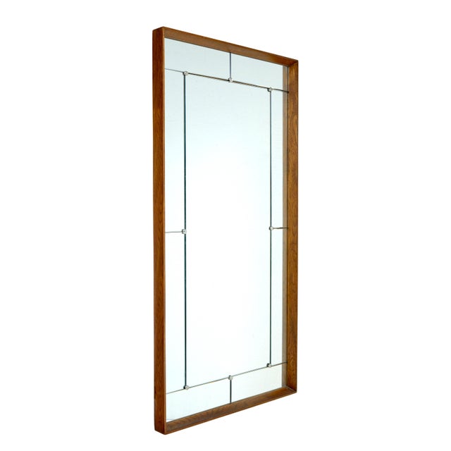 Mid-Century Scandinavian Deep Framed Harlequin Mirror, 1950s For Sale - Image 4 of 6