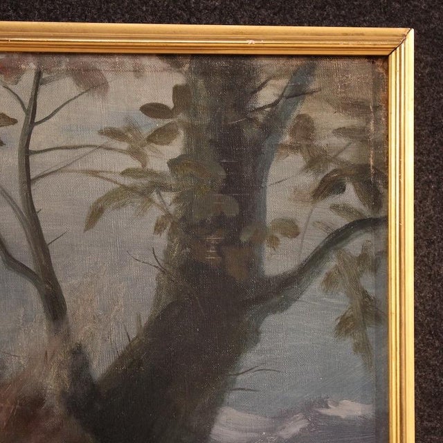 Italian Artist, Winter, 19th Century, Oil Painting on Canvas, Framed For Sale - Image 11 of 16