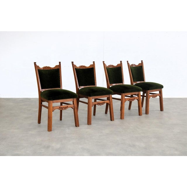 Art Deco Dining Chairs, 1940s, Set of 4 For Sale - Image 4 of 14