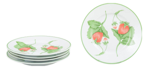 Small Fraise Series Porcelain Plates by Bill Goldsmith for Limoges, 1980s, Set of 5