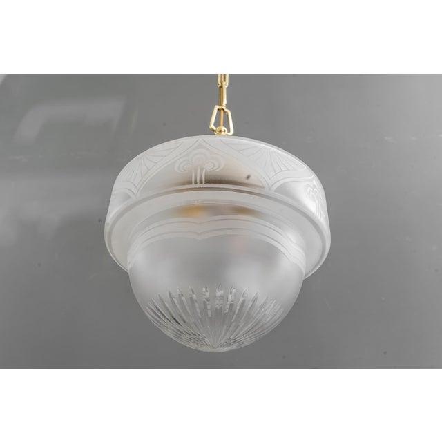 Art Deco Pendant with Glass, Vienna, 1920s For Sale - Image 12 of 18