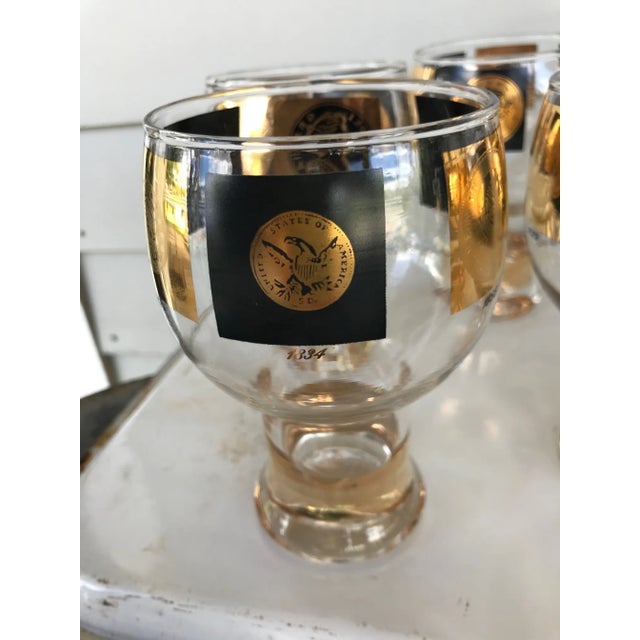 Mid-Century Modern 1960s Cera Glassl Coin Schooner Beer Glasses- Set of 8 For Sale - Image 3 of 6
