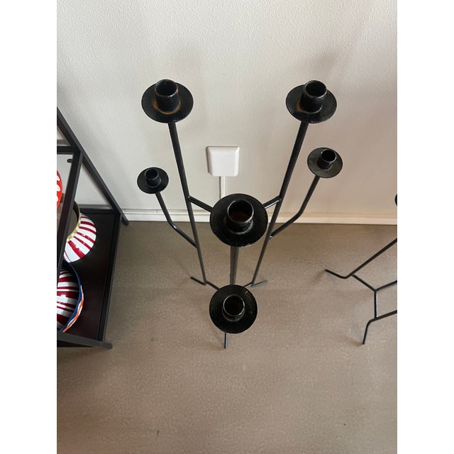Vintage Danish Modern Swedish Floor Candle Fixtures- Set of 2 For Sale In Las Vegas - Image 6 of 12
