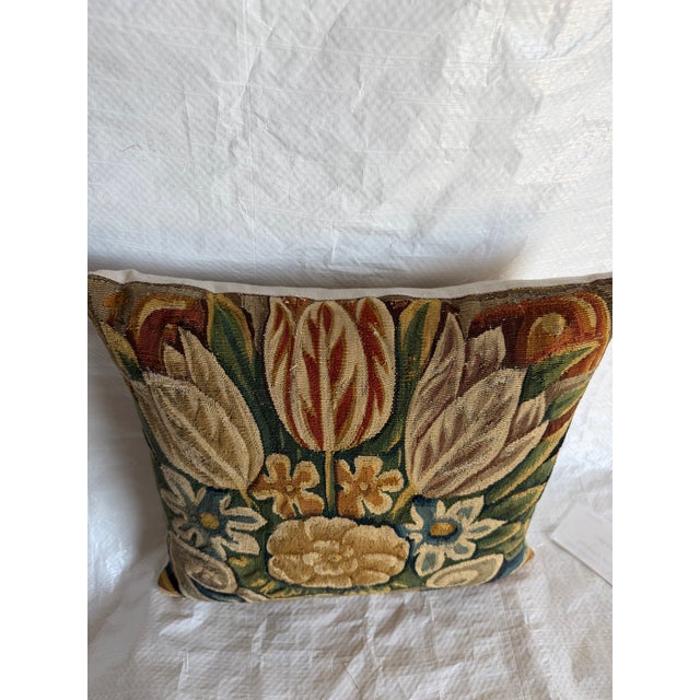 16th Century Brussels Floral Tapestry Pillow For Sale In Los Angeles - Image 6 of 7
