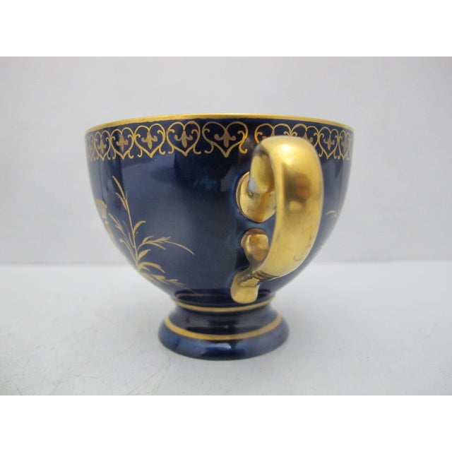 Early 20th Century Carl Knoll Karlsbad Landscape Castle Gilt Painting Porcelain Cup & Saucer For Sale - Image 5 of 9