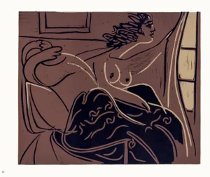 1962 Pablo Picasso Linocut Engraving "Woman at the Window"