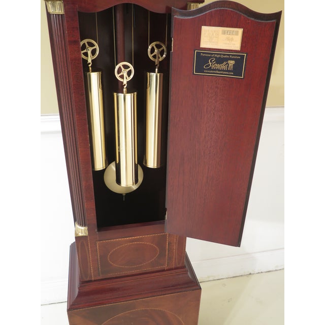 Traditional 1990s Vintage Sligh Henry Ford Museum Federal Inlaid Mahogany Grandfather Clock For Sale - Image 3 of 13