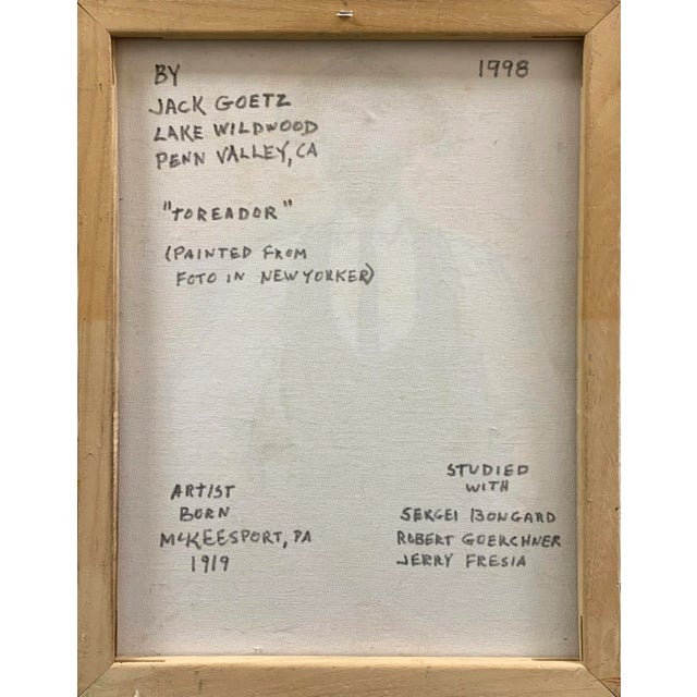 'Toreador' by Jack Goetz, California, Post Impressionist Oil, Santa Monica College For Sale In Monterey, CA - Image 6 of 7