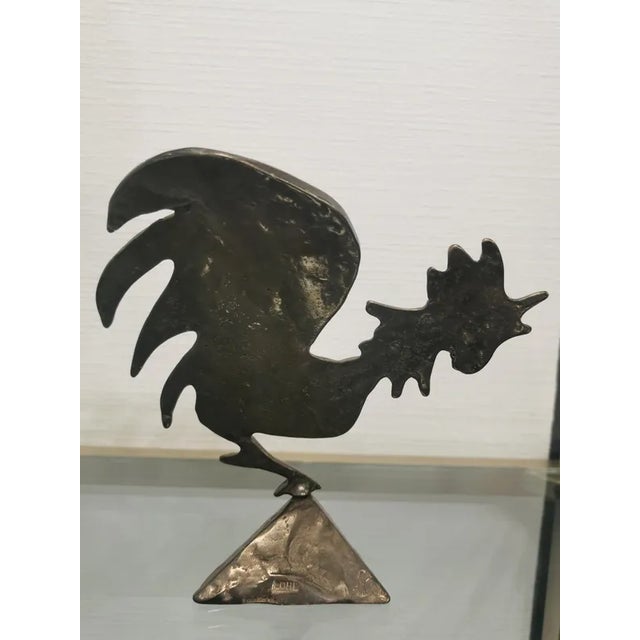 Bronze Sculpture the the style of Rooster by Yves Lohé, 1990s For Sale - Image 6 of 10