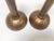 Large Brass Japanese Candlesticks on a Round Scalloped Base and Top For Sale - Image 11 of 13