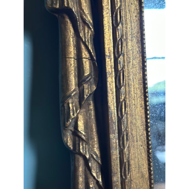 Antique Federal Style Giltwood Wall Mirror With Winged Griffins - C. 1900 For Sale - Image 12 of 14
