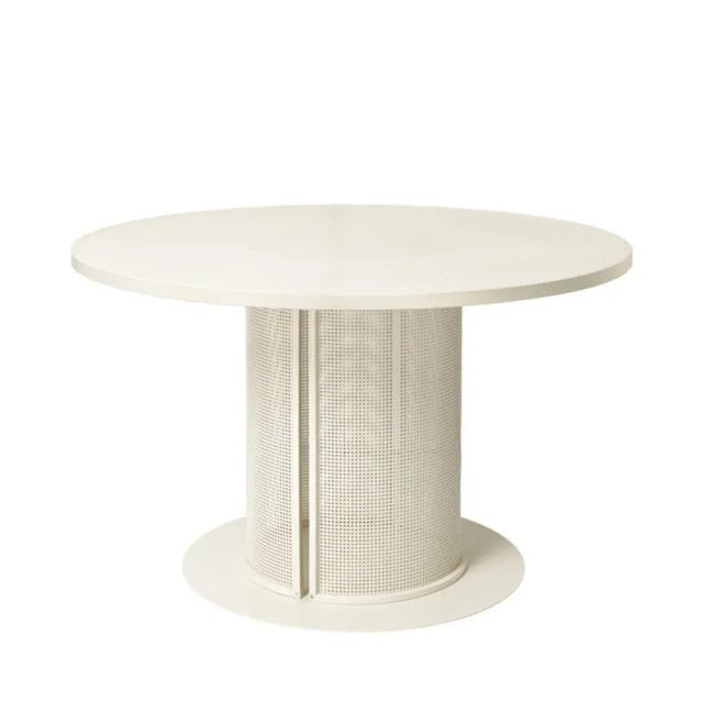 Steel Bahauss dining table by Kristina Dam Studio Materials: Beige outdoor powder-coated steel Dimensions: 120 x H 75 cm...