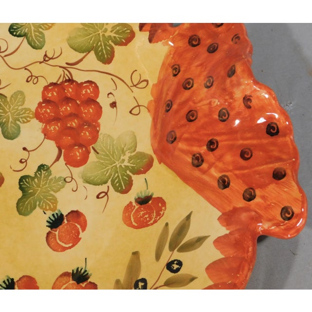 Ceramic Huge Vintage Fish Shaped Serving Platter Italica Ars Hand Painted Majolica Ca. 1960 Italian For Sale - Image 7 of 14