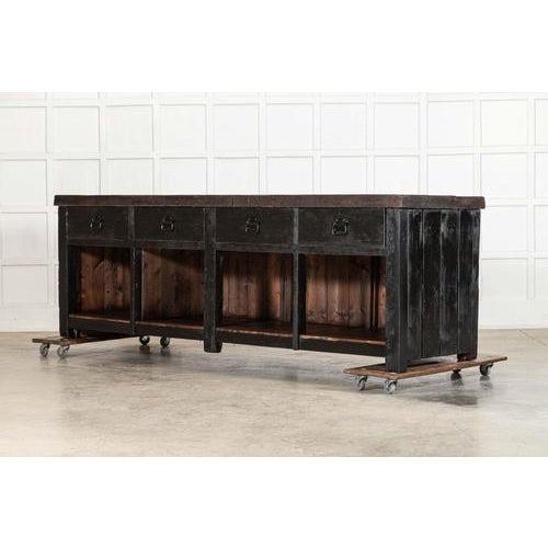 1900 - 1909 English Monumental Ebonised Pine Worktable, 1900s For Sale - Image 5 of 14