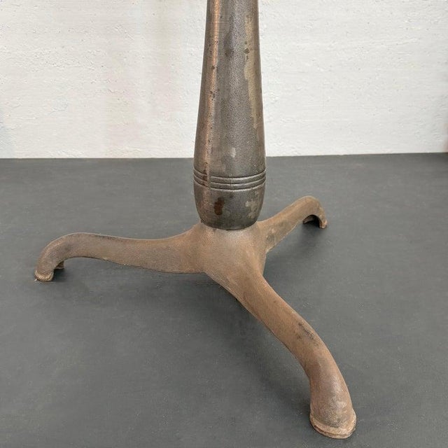 1920s Early 20th Century Industrial Chestnut and Cast Iron Drafting Table For Sale - Image 5 of 12