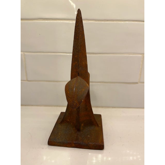 Vintage Heavy Cast Iron Fleur-De-Lis Door Stop / Book End / Decorative Piece For Sale - Image 4 of 6