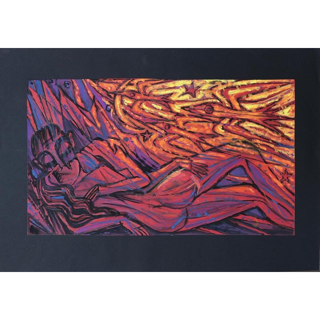 Emil Betzler, Couple in Red, German Expressionist Painting For Sale - Image 4 of 6