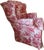 Custom Wingback Chair in Red Raspberry and Cream in Heritage Toile by Brunschwig & Fils For Sale - Image 14 of 17