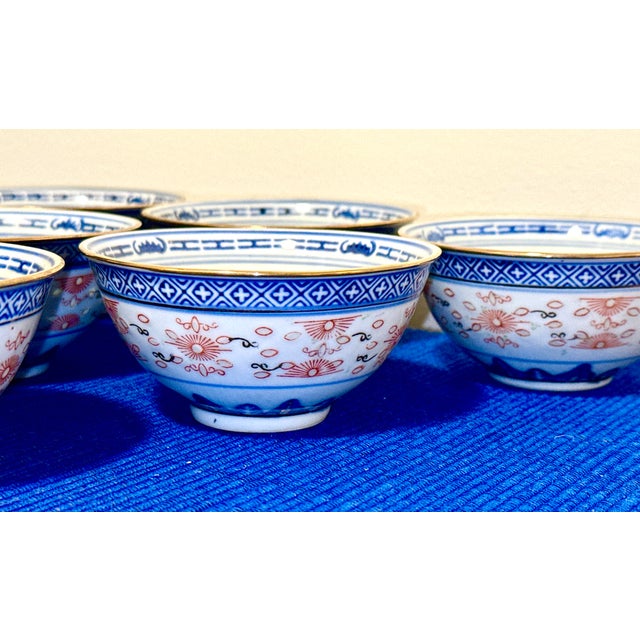 Vintage Chinese Rice Grain Bowls — Set of 6 For Sale In New York - Image 6 of 12