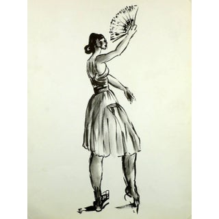 Flamenco Dancer With Fan For Sale