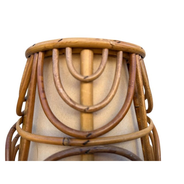 Mid-Century French Rattan and Wicker Table Lamps attributed to Louis Sognot, 1960s, Set of 3 For Sale - Image 6 of 13