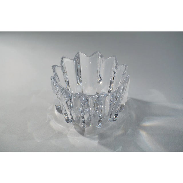 Orrefors 1980's Swedish Brutalist Vintage Orrefors Crystal Fleur Bowl by Jan Johansson, Signed For Sale - Image 4 of 8