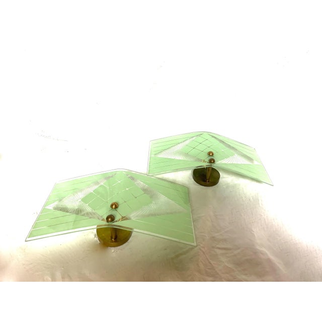 Chartreuse Mid-Century Italian Sconces, Set of 2 For Sale - Image 8 of 9