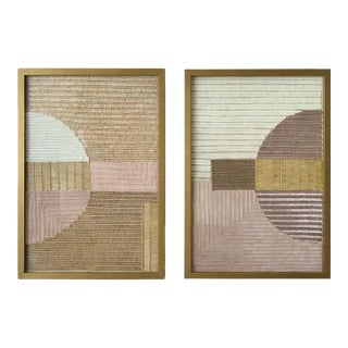 West Elm / Roar & Rabbit - Half Circle Beaded Wall Art - Set of 2 For Sale