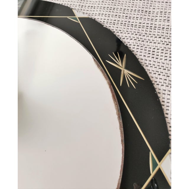 Vintage Space Age Wall Mirror, MCM 60s German Rockabilly Art Glass For Sale - Image 10 of 10