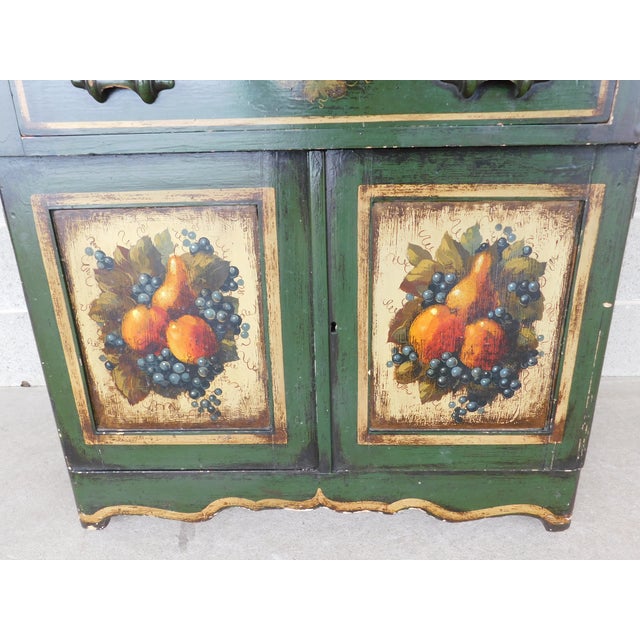 Antique Signed Peter Ompir Hand Paint Wash Stand 37"w For Sale - Image 4 of 18