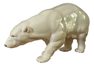 Art Deco Polar Bear Figurine in Ceramic, 1920s