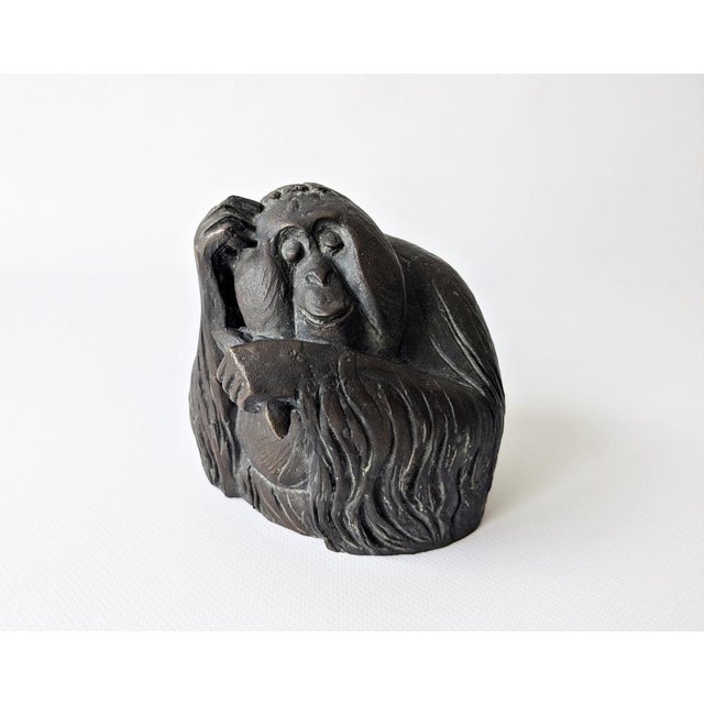 Bronze Sculpture of an Orangutan by Kurtfritz Handel for Strassacker Foundry, 1970s For Sale - Image 12 of 12