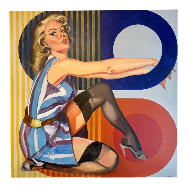 Ahmed Gomez Original Painting "Pin Up Girl B" For Sale