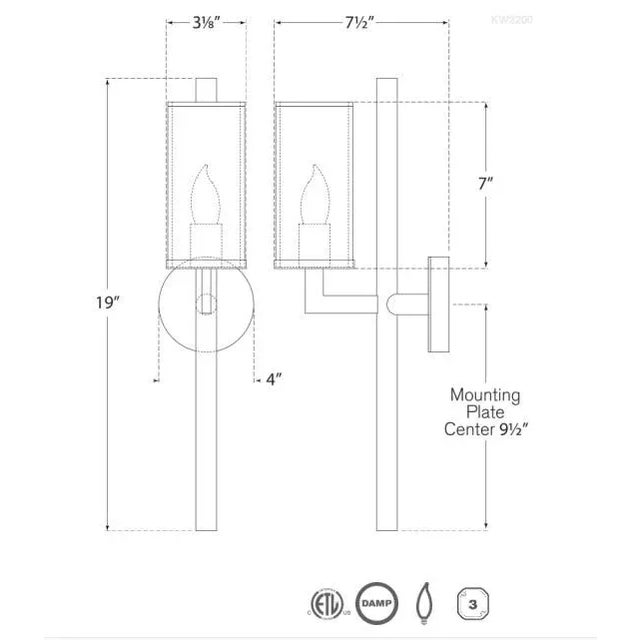 Modern Kelly Wearstler for Visual Comfort Signature Liaison Single Sconce in Bronze with Clear Glass For Sale - Image 3 of 3
