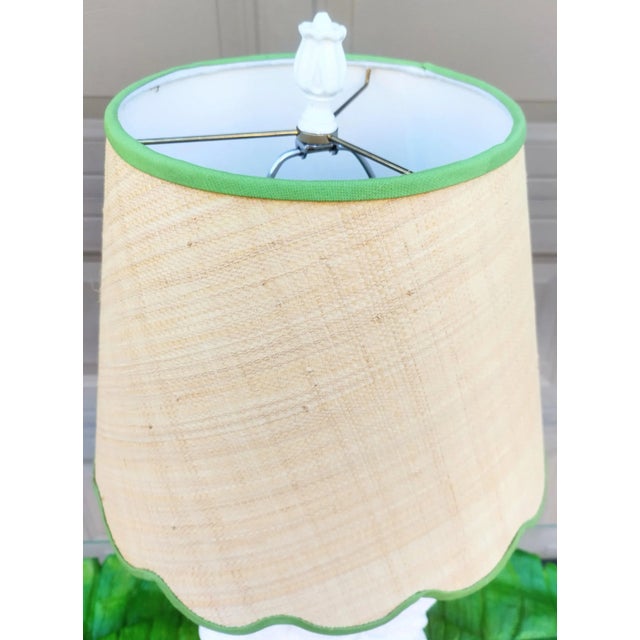 Vintage Palm Beach Regency Plaster Whimsical Camel Shaped Table Lamp Scalloped Shade For Sale - Image 10 of 12