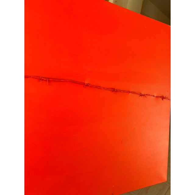 Red ArpVerdeacqua, RED, Acrylic on Canvas For Sale - Image 8 of 9