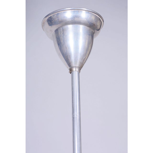 Silver Art Deco Chandelier in Aluminium and Marbled Glass, Czech, 1940s For Sale - Image 8 of 13