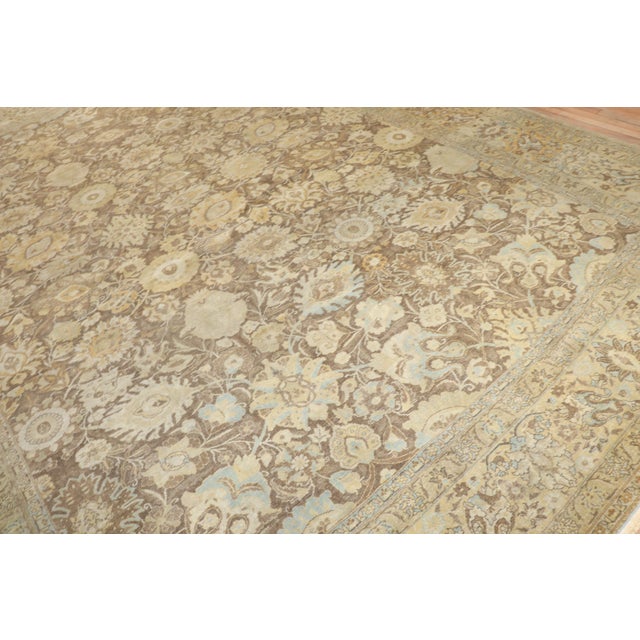Persian Antique Zabihi Collection Persian Tabriz Rug - 11'1" x 14'8" For Sale - Image 3 of 9