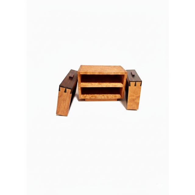 Contemporary Handmade Two-Drawer Dovetailed Box by Giuseppe Deepak Benti For Sale - Image 3 of 5