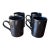 Set of 4 Vintage 1980's Fitz and Floyd Black on Black Herringbone Pattern For Sale