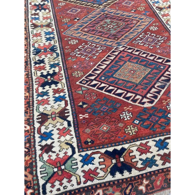 Antique Caucasian Kazak Runner For Sale - Image 4 of 18