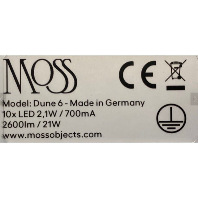 Metal Dune 6 Curve Chandelier with Shades in Dark Bronze Metallic Tone by Daniel Becker for Moss Objects For Sale - Image 7 of 8